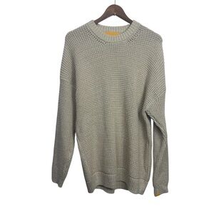 Yellow The Label Co. Men's cream chunky knit sweater